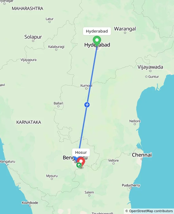 Hyd Time Hyderabad to Hosur: Distance, Travel Time & Best Route