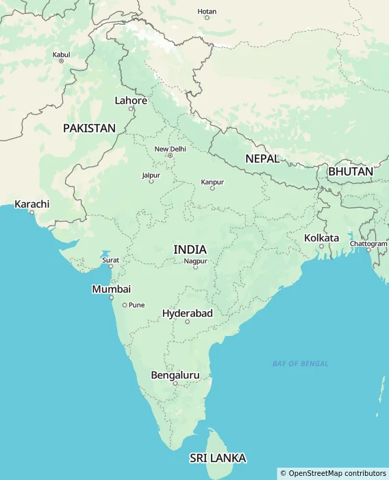 Route map showing distance and travel time from Raichur, India to Rishikesh, India